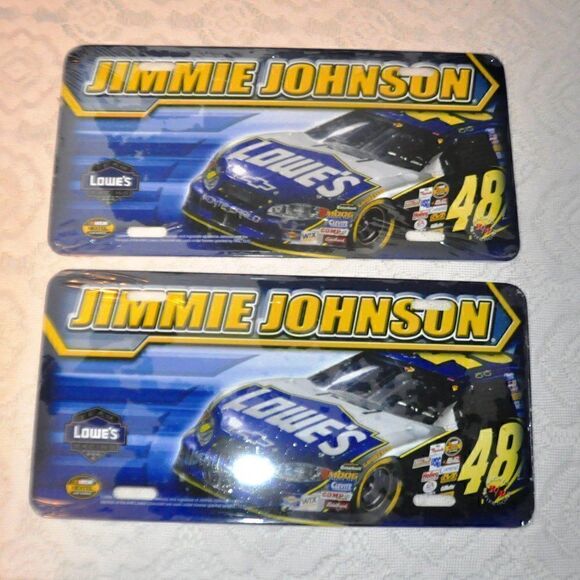 Jimmie Johnson Decorative License Plates New in Plastic - Picture 1 of 1